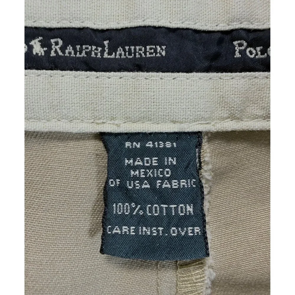 Polo Ralph Lauren Pleated Chino Pants Men‎ 38x32 Khaki Cotton Dress Casual